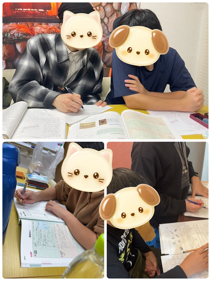 家庭教師IOI 冬期勉強会の学習風景 集中して取り組む様子