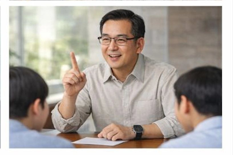 テストについてポイントを語る教師のイメージ画像